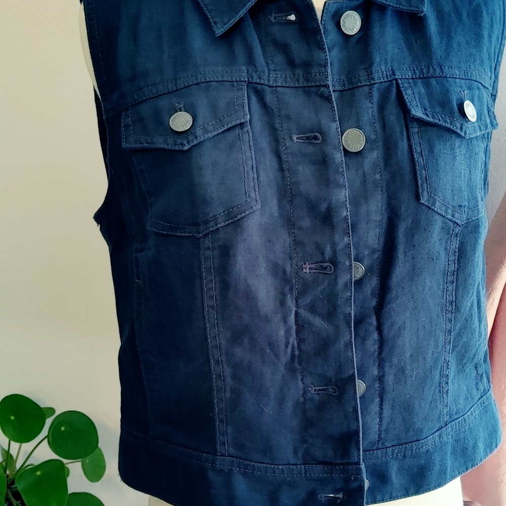 J. Jill jean vest blue